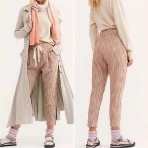 FP Caraway sunrise brown stripes drawstring waist pants